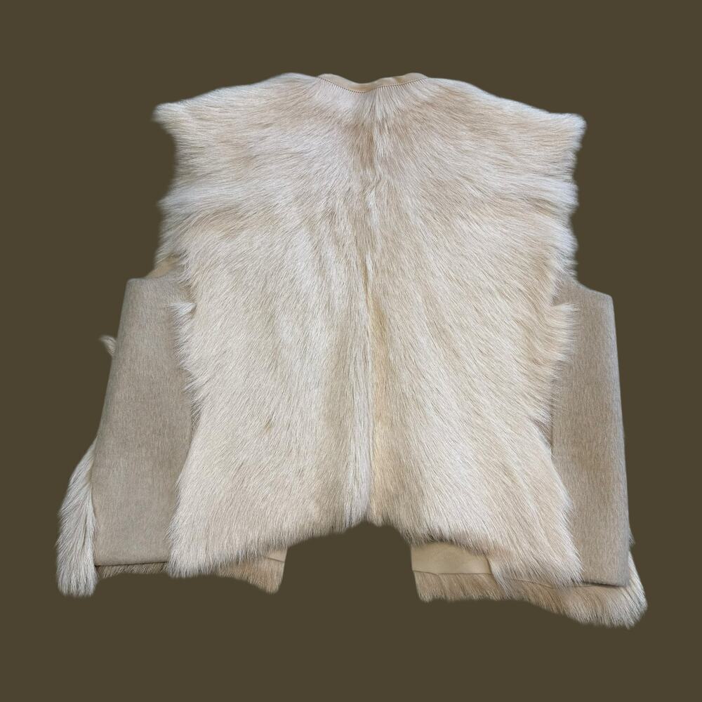 Mason Silk Lined Goat Fur Vest Blonde XS - Picture 6 of 9